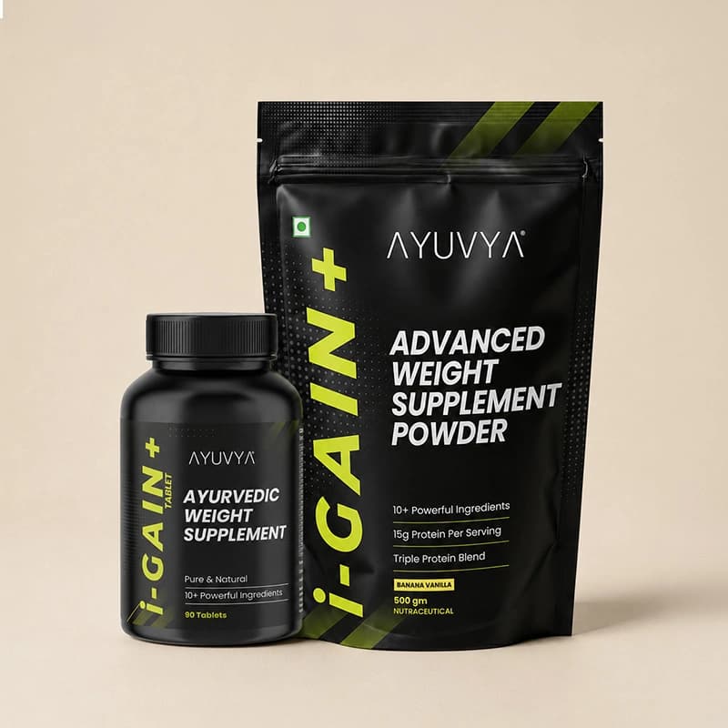 Ayuvya i-Gain+ tablets and Weight Gain Powder Combo