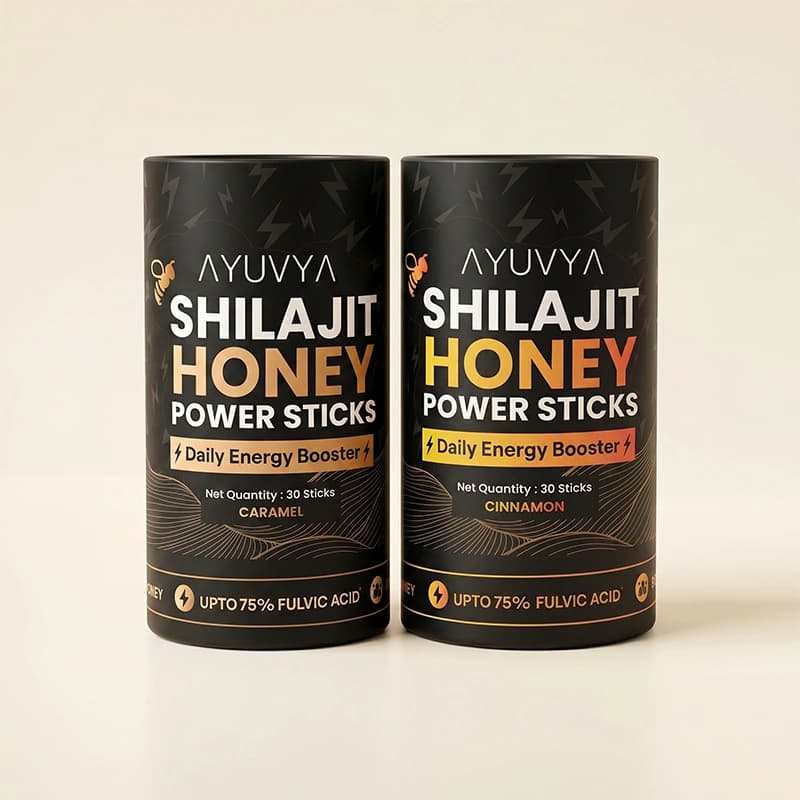 Ayuvya Shilajit Honey Sticks (Cinnamon + Caramel)